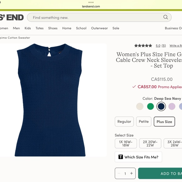 LAND’S END WOMENS PLUS SIZE SLEEVELESS SWEATER - Picture 4 of 4